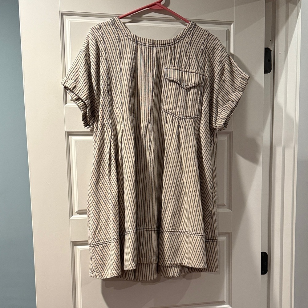 Pilcro Blue and White Striped Mini Dress